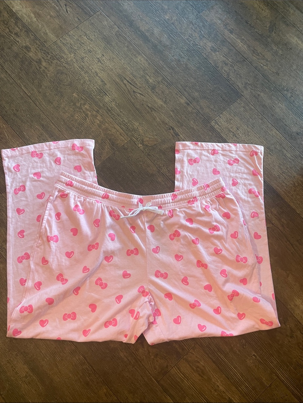 Hello Kitty by Sanrio Pink Heart-Print Pajama Lounge Pants